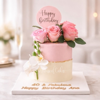 Elegant Light Pink and White Cake