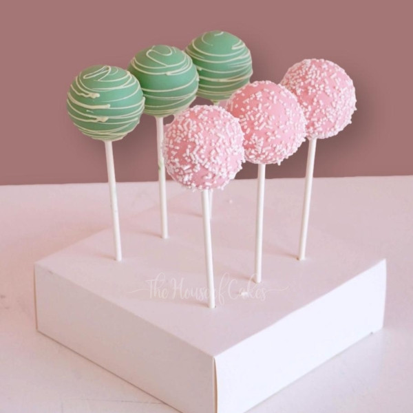 Pink and Green Cake Pops