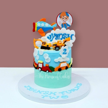 Blippi’s Transport Trek Cake