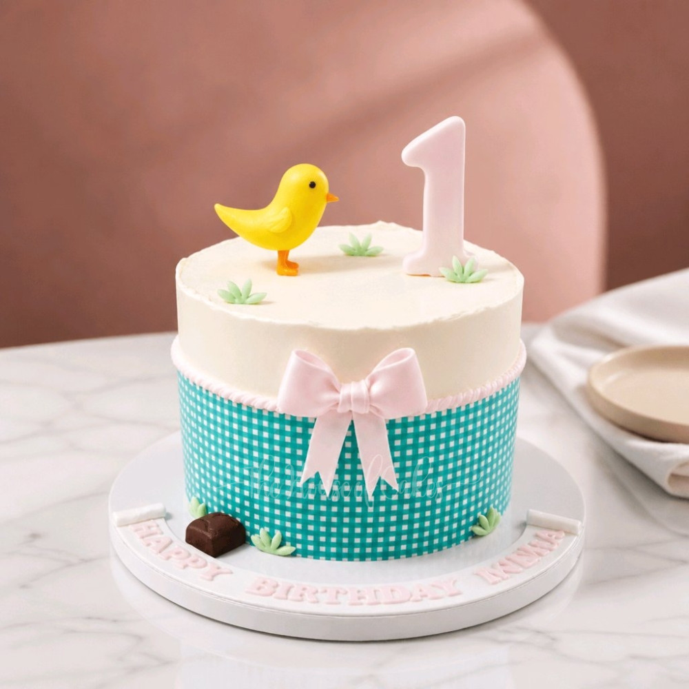 Chic First Birthday Cake in Dubai - The House of Cakes