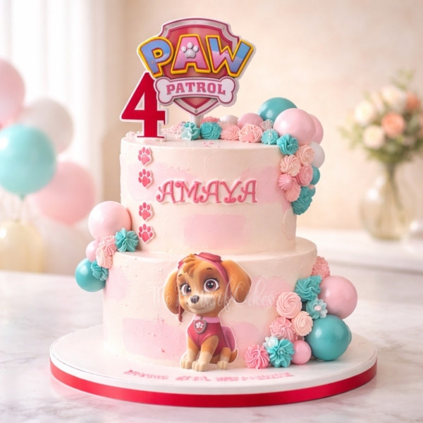 pink paw power cake
