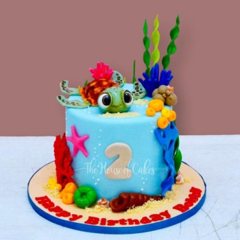 Sea Serenity Turtle Cake
