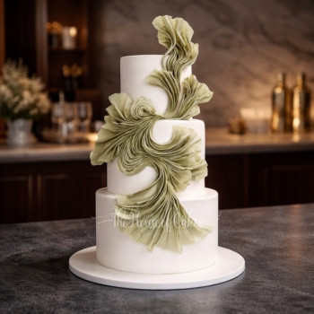 Modern Chic Twist Wedding Cake in Dubai