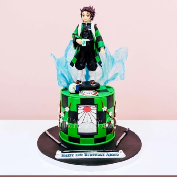 Demon Slayer Tanjiro Cake