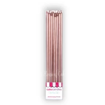 Rose Gold Extra Tall Metallic Candles