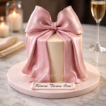Blush Bow Elegance Cake