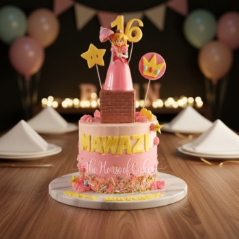 Enchanting Princess Peach Cake