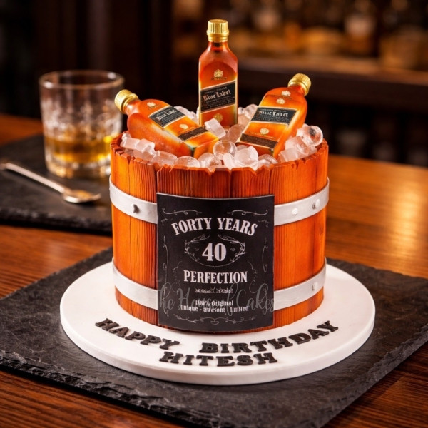 Aged to perfection Blue Label Whisky Cake