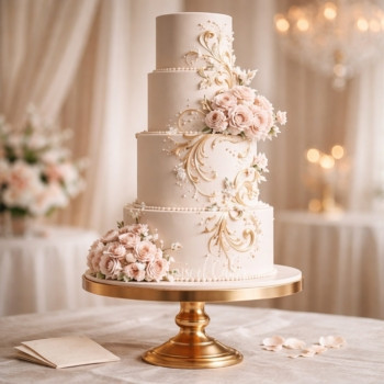 Blush & Gold Elegance Cake