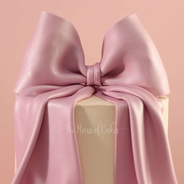 Blush Bow Elegance Cake