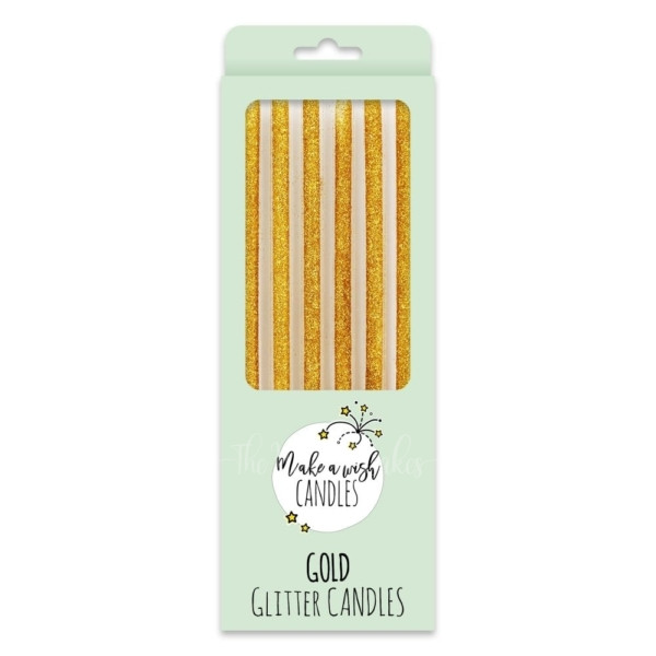 Tall Gold Glitter Candles