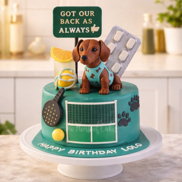 Padel and Dog Iconic Lifestyle Cake
